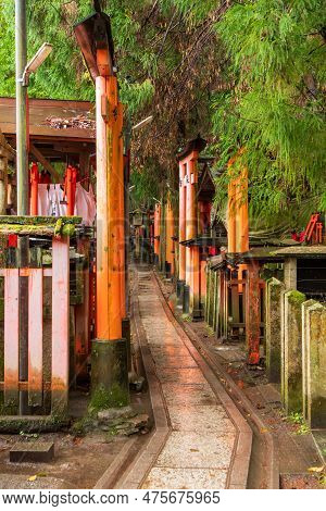 Kyoto, Japan - March 26, 2023: Red Torii Gates At Fushimi Inari Taisha, A Shinto Shrine In Japan