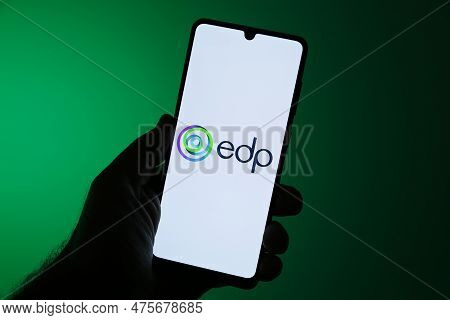 Minas Gerais, Brazil - May 01, 2023: Illustrative Image Of Edp Company On The Cell Phone Screen