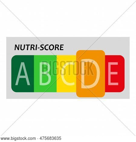 Nutrition D Label Facts Health Score. Food Info Nutriscore Label Facts Packaging Sign. Vector Illust