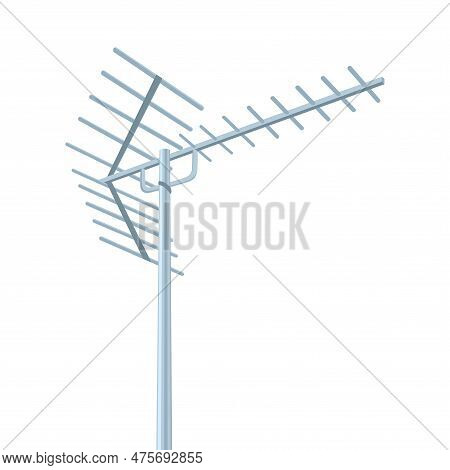 Vector Illustration Of Television Antenna Isolated On White Background