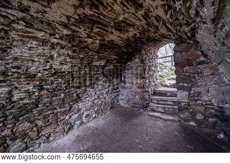 Stone Vault Of The Castle Ruins Zubstejn, Czech Republic