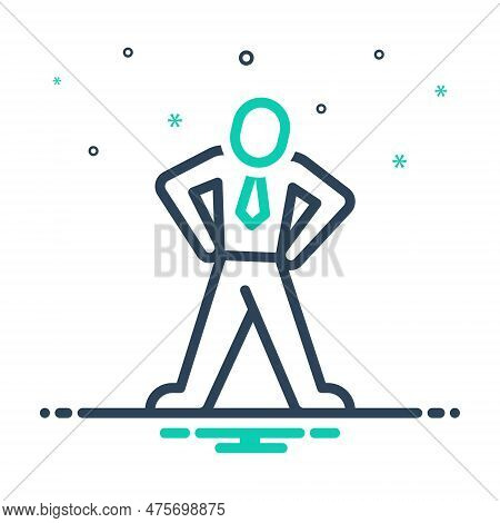 Mix Icon For Attitude Posture Position Stand Standpoint Temperament Behavior Frame-of-mind Style Dem