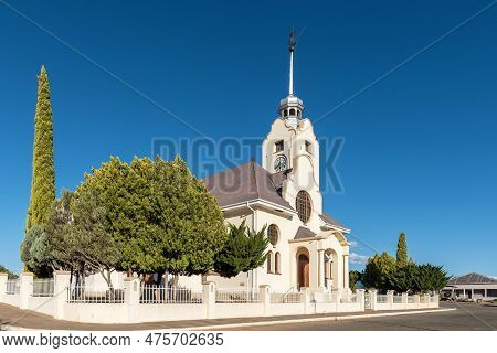 Prieska, South Africa - Feb 28 2023: A Street Scene, With The Dutch Reformed Church, In Prieska In T