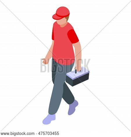 Racer Team Member Icon Isometric Vector. Race Car. Auto Pit