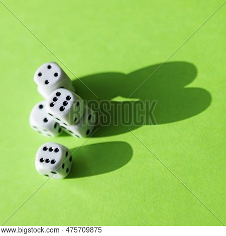 Several Dice Seen From Above At My Job