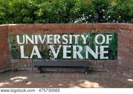 La Verne, Ca - April 27 2023: Sign At The Entrance To The University Of La Verne