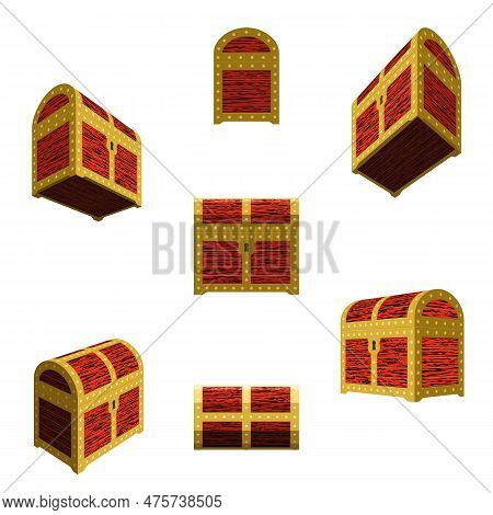 Vector Illustration Of A Closed Chest In Different Angles. Illustrations Of Chests In Vector.

Chest