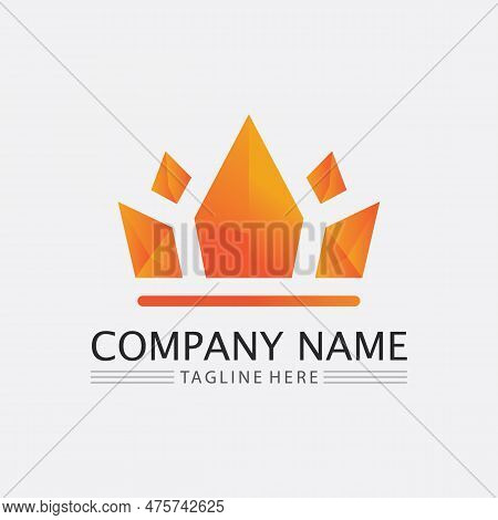 Crown Logo And Queen, King Logo Designtemplate Vector Illustration