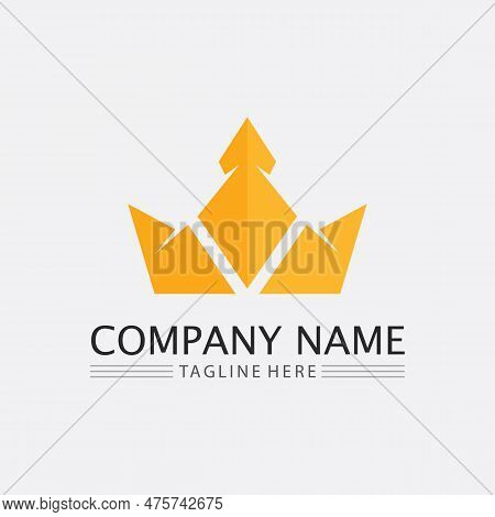 Crown Logo And Queen, King Logo Designtemplate Vector Illustration