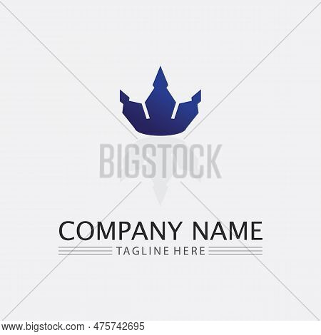 Crown Logo And Queen, King Logo Designtemplate Vector Illustration