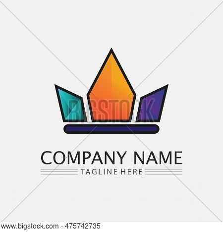 Crown Logo And Queen, King Logo Designtemplate Vector Illustration