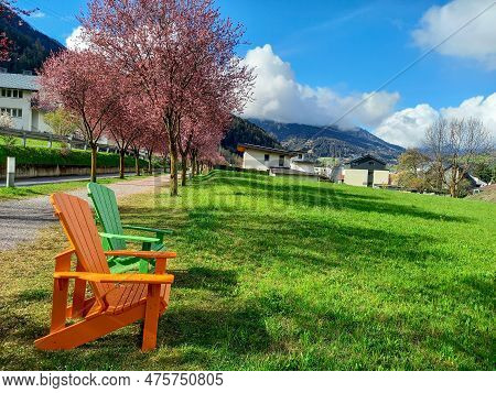 A Beautiful Spring Picture Of Zams In Austria
