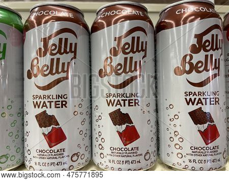 Grovetown, Ga Usa - 04 30 23: Grocery Store Jelly Belly Flavored Can Drinks Chocolate