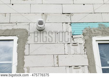 Air Ventilation System. New Building With Recuperation System, Recuperator Installed On Wall. Supply