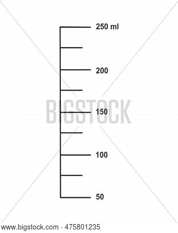Scale With 200 Ml Liquid Volume For Measuring Cups To Preparing Cooking Or Chemistry Flasks Isolated