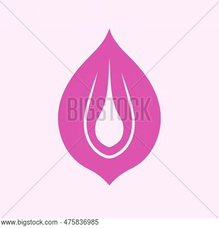 Female Vulva Icon Logo For Gynecological Health Theme Minimal Vector Illustration