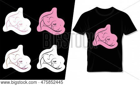Happy Mother\'s Day Typography Vector Tee Shirt, Lettering And Template Design For Mom And Children.