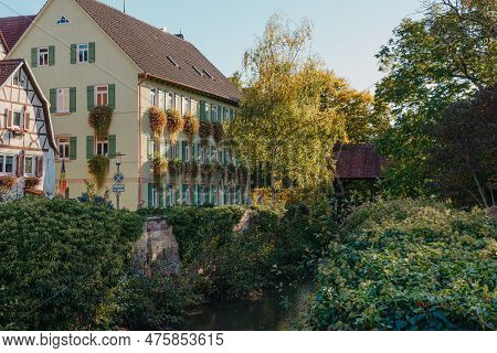 Old National German Town House In Bietigheim-bissingen, Baden-wuerttemberg, Germany, Europe. Old Tow