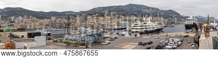 La Condamine, Monaco, April 22nd 2023:- A View Of Port Hercules, The Main Port Of Monaco, Located In