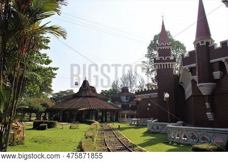 Jakarta, Indonesia-23 April 2023 : Monument Taman Mini Indonesia Indah Istana Anak