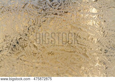 Close Up. Textured Embossed Glass. Vegetal Pattern. Background.