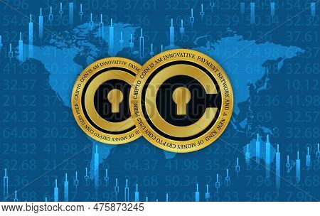 Images Of Civic-cvc Virtual Currency. 3d Illustrations