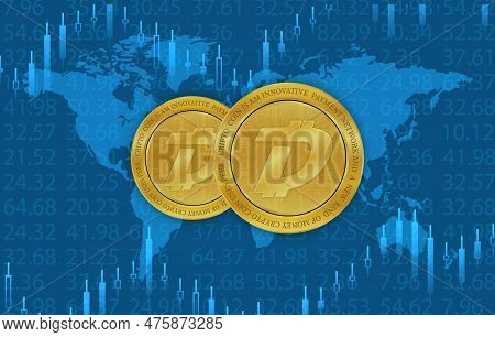 Digibyte-dgb Virtual Currency Image In The Digital Background. 3d Illustrations.