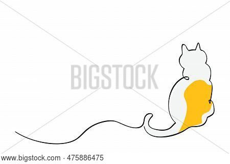 Sit Back Pose Simple Vector Sketch Single One Or Continuous Line.