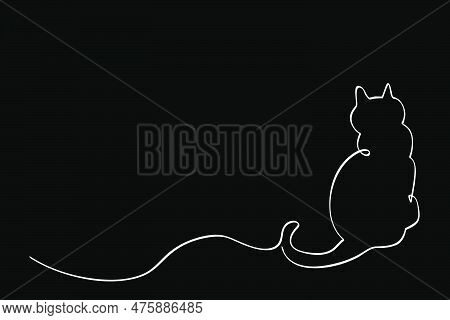 Sit Back Pose Simple Vector Sketch Single One Or Continuous Line.