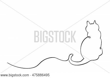 Sit Back Pose Simple Vector Sketch Single One Or Continuous Line.