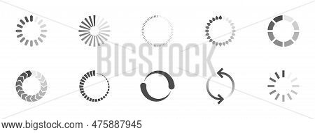 Download Sign Set. Load Icons Set. Load System. Data Load. Loading Bar. Froze Computer. Vector Stock