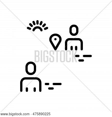 Black Line Icon For Away Far Aloof Far-out Long-distance Far-off People