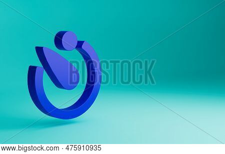Blue Camera Timer Icon Isolated On Blue Background. Photo Exposure. Stopwatch Timer Seconds. Minimal