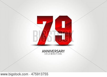 79 Year Anniversary Celebration Logo Red Vector, 79 Number Design, 79th Birthday Logo, Logotype Numb