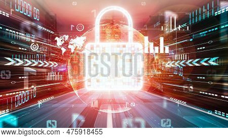 Cyber Security And Online Data Protection With Tacit Secured Encryption Software . Concept Of Smart 
