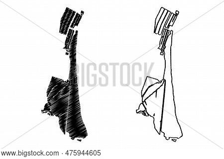 Lake Pomorie (republic Of Bulgaria) Map Vector Illustration, Scribble Sketch Pomoriysko Ezero Map