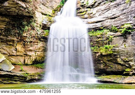 La Foradada De Cantonigros Waterfall In Osona, Barcelona