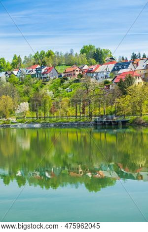 Town Of Fuzine On Lake Bajer, Gorski Kotar, Croatia