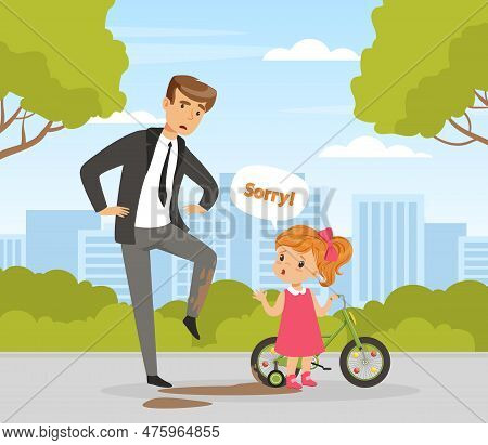 Polite Little Girl Helping His Mother To Carry Shopping Bags With Purchases. Well Mannered Kid, Good