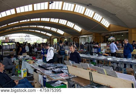 Bologna - Italy - May 7, 2023: Fiera Del Fumetto In Piazza Lucio Dalla In Bologna. Historic Appointm
