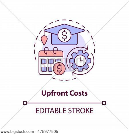 Upfront Costs Concept Icon. University Higher Education. College Fee. Education Assistance. Student 