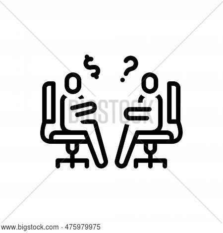 Black Line Icon For Adviser Consultant Adviser Advisory Advice Discuss Dissert Dissertate Talk-over 