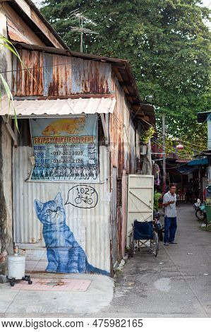 Georgetown, Penang, Malaysia - September 03, 2014: Everyday Life At One Of The Main Streets In Histo