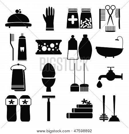 higiéniai ikonok sziluettek