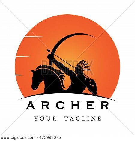 Set Of Archer Logo With Slogan Template
