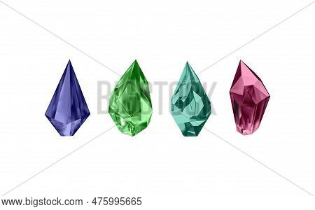 Glass Shiny Crystals With Different Shades Reflecting Lighta Collection Of Images Of Diamonds Of Var