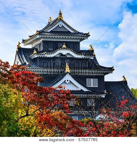 Okayama Castle or Crow Castle in Okayama