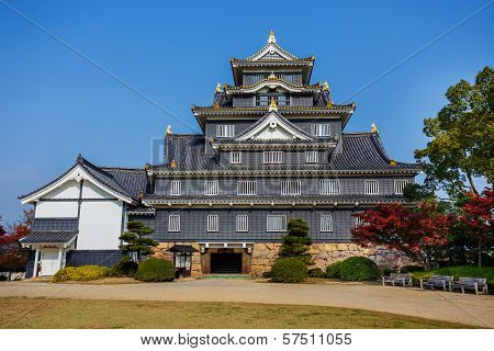 Okayama Castle or Crow Castle in Okayama