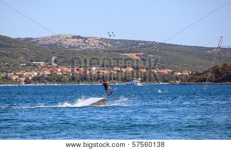 Cable Ski In The Punat Sea, Croatia