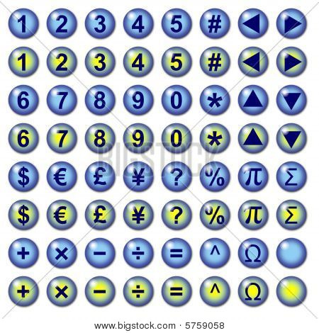 Numéro de monnaie et des boutons Web symbole mathématique